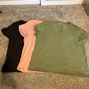 Women's Short Sleeve Tops - Black, Pink, Olive